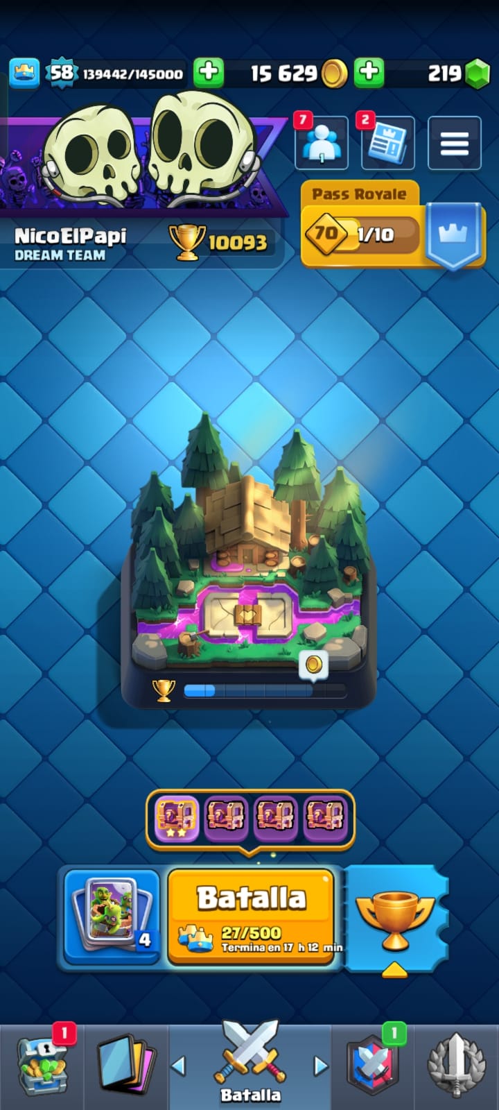 491 CLASH! CUENTA CON 10093 COPAS! 2 CARTAS AL NIVEL 16! 8 CARTAS AL NIVEL 15! 14 CARTAS AL NIVEL 14! 2 CARTAS HÉROE! 16 CARTAS EVOLUTIVAS! 75 EMOTES! 9 TORRES! INSIGNIA DE 1 AÑITO! (599 MX) @everyone