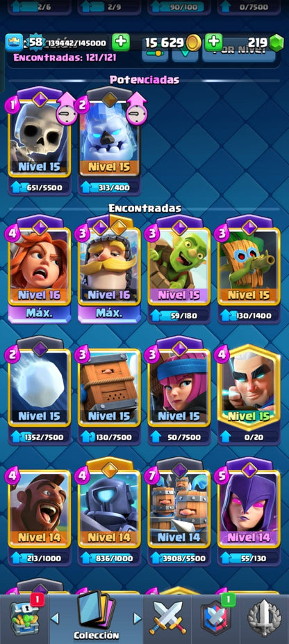 491 CLASH! CUENTA CON 10093 COPAS! 2 CARTAS AL NIVEL 16! 8 CARTAS AL NIVEL 15! 14 CARTAS AL NIVEL 14! 2 CARTAS HÉROE! 16 CARTAS EVOLUTIVAS! 75 EMOTES! 9 TORRES! INSIGNIA DE 1 AÑITO! (599 MX) @everyone