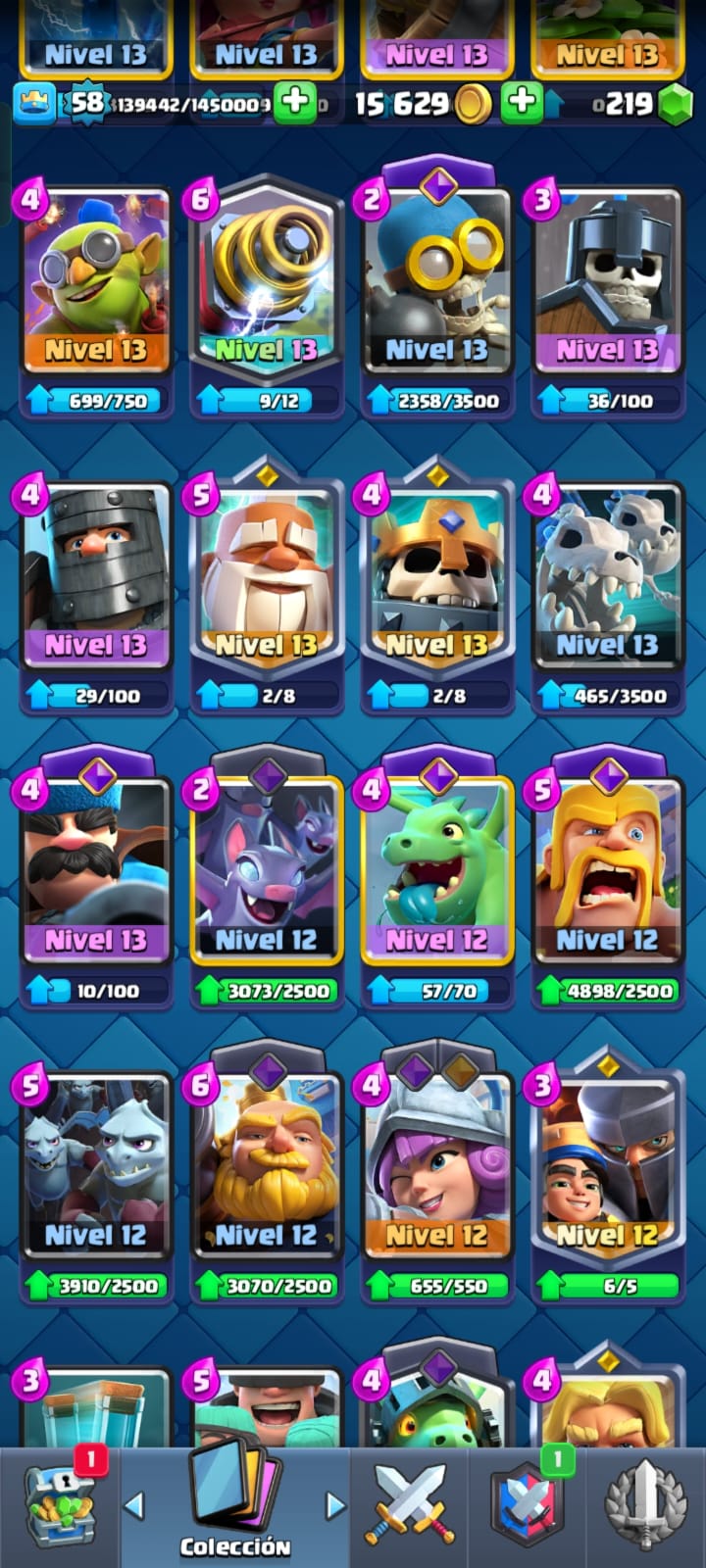491 CLASH! CUENTA CON 10093 COPAS! 2 CARTAS AL NIVEL 16! 8 CARTAS AL NIVEL 15! 14 CARTAS AL NIVEL 14! 2 CARTAS HÉROE! 16 CARTAS EVOLUTIVAS! 75 EMOTES! 9 TORRES! INSIGNIA DE 1 AÑITO! (599 MX) @everyone