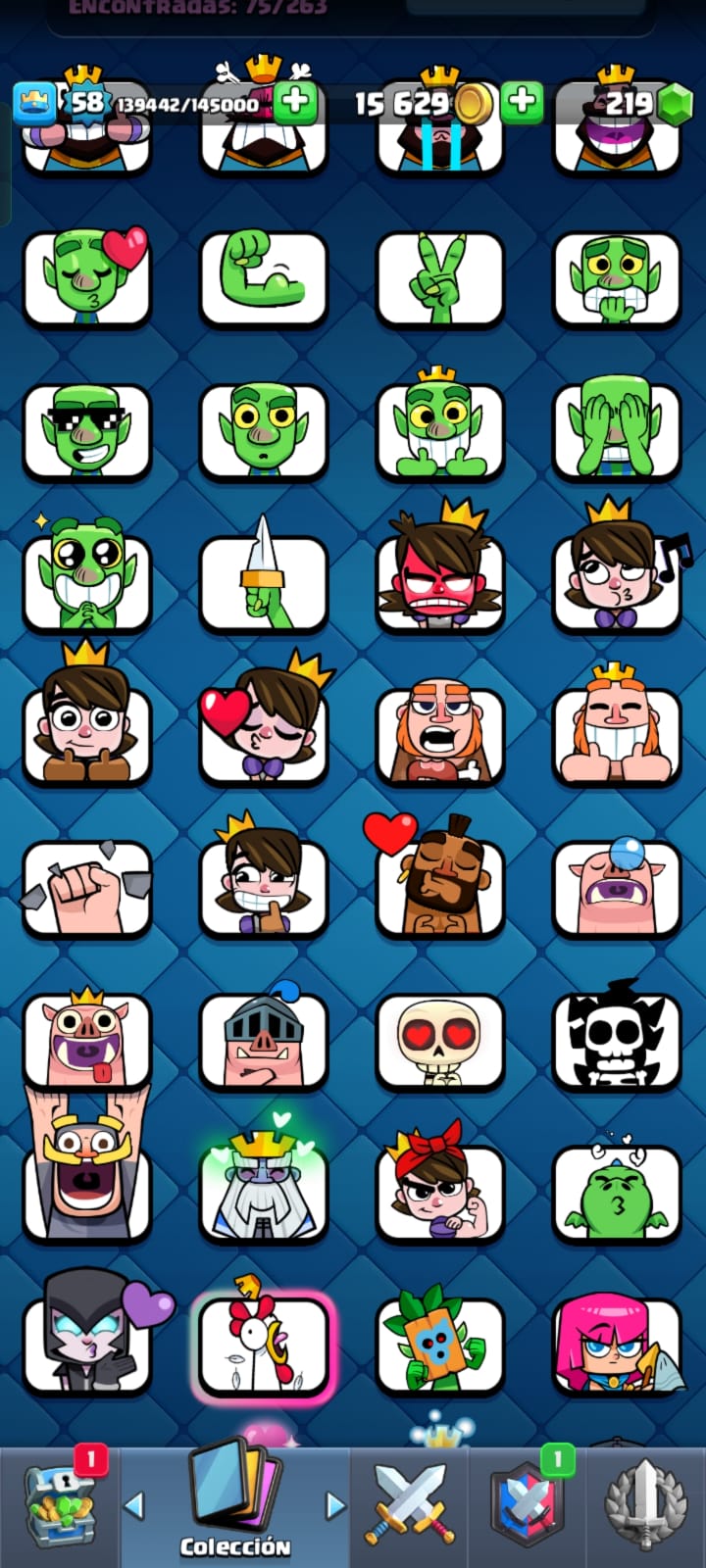 491 CLASH! CUENTA CON 10093 COPAS! 2 CARTAS AL NIVEL 16! 8 CARTAS AL NIVEL 15! 14 CARTAS AL NIVEL 14! 2 CARTAS HÉROE! 16 CARTAS EVOLUTIVAS! 75 EMOTES! 9 TORRES! INSIGNIA DE 1 AÑITO! (599 MX) @everyone