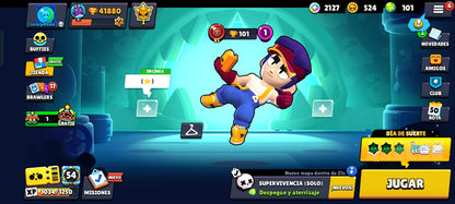 82 BRAWL! CUENTA CON 41880 COPAS! 34 BRAWLERS CON HIPERCARGA! 3 BRAWLERS CON FUERZA MÁXIMA! 9 BRAWLERS CON ASPECTO LEGENDARIO DESBLOQUEADOS! 4 BRAWLERS CON ASPECTO DE HIPERCARGA ADQUIRIDOS! 98/98 BRAWLERS DESBLOQUEADOS! Y MUCHÍSIMOS GADGETS Y...