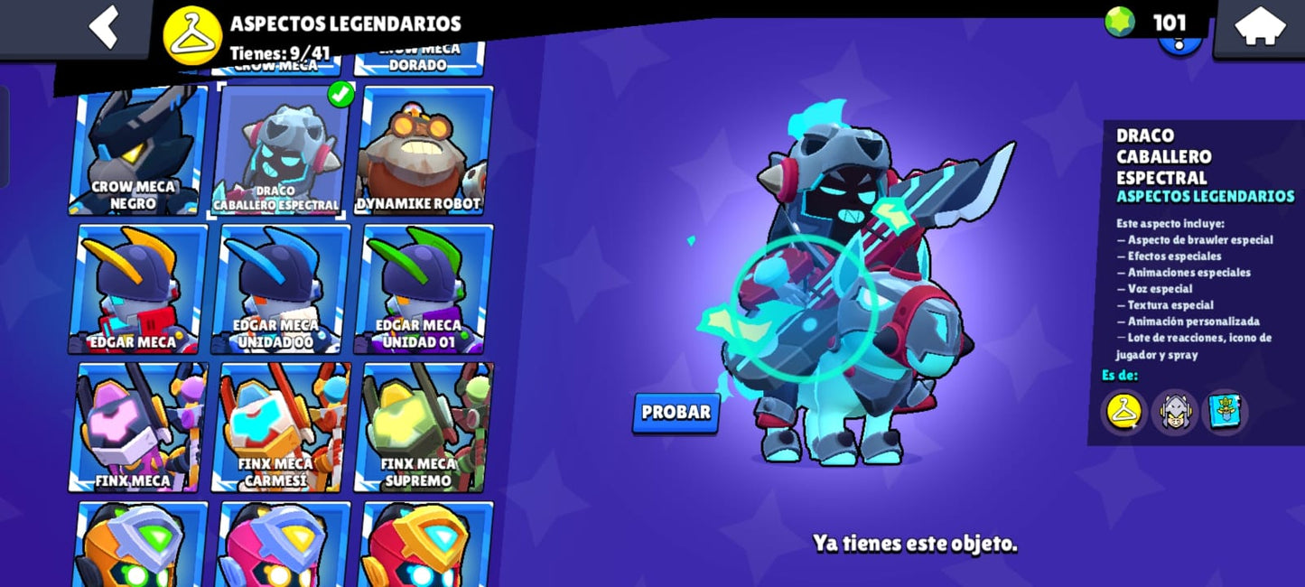 82 BRAWL! CUENTA CON 41880 COPAS! 34 BRAWLERS CON HIPERCARGA! 3 BRAWLERS CON FUERZA MÁXIMA! 9 BRAWLERS CON ASPECTO LEGENDARIO DESBLOQUEADOS! 4 BRAWLERS CON ASPECTO DE HIPERCARGA ADQUIRIDOS! 98/98 BRAWLERS DESBLOQUEADOS! Y MUCHÍSIMOS GADGETS Y...