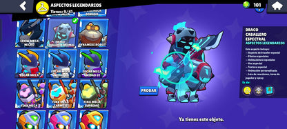82 BRAWL! CUENTA CON 41880 COPAS! 34 BRAWLERS CON HIPERCARGA! 3 BRAWLERS CON FUERZA MÁXIMA! 9 BRAWLERS CON ASPECTO LEGENDARIO DESBLOQUEADOS! 4 BRAWLERS CON ASPECTO DE HIPERCARGA ADQUIRIDOS! 98/98 BRAWLERS DESBLOQUEADOS! Y MUCHÍSIMOS GADGETS Y...