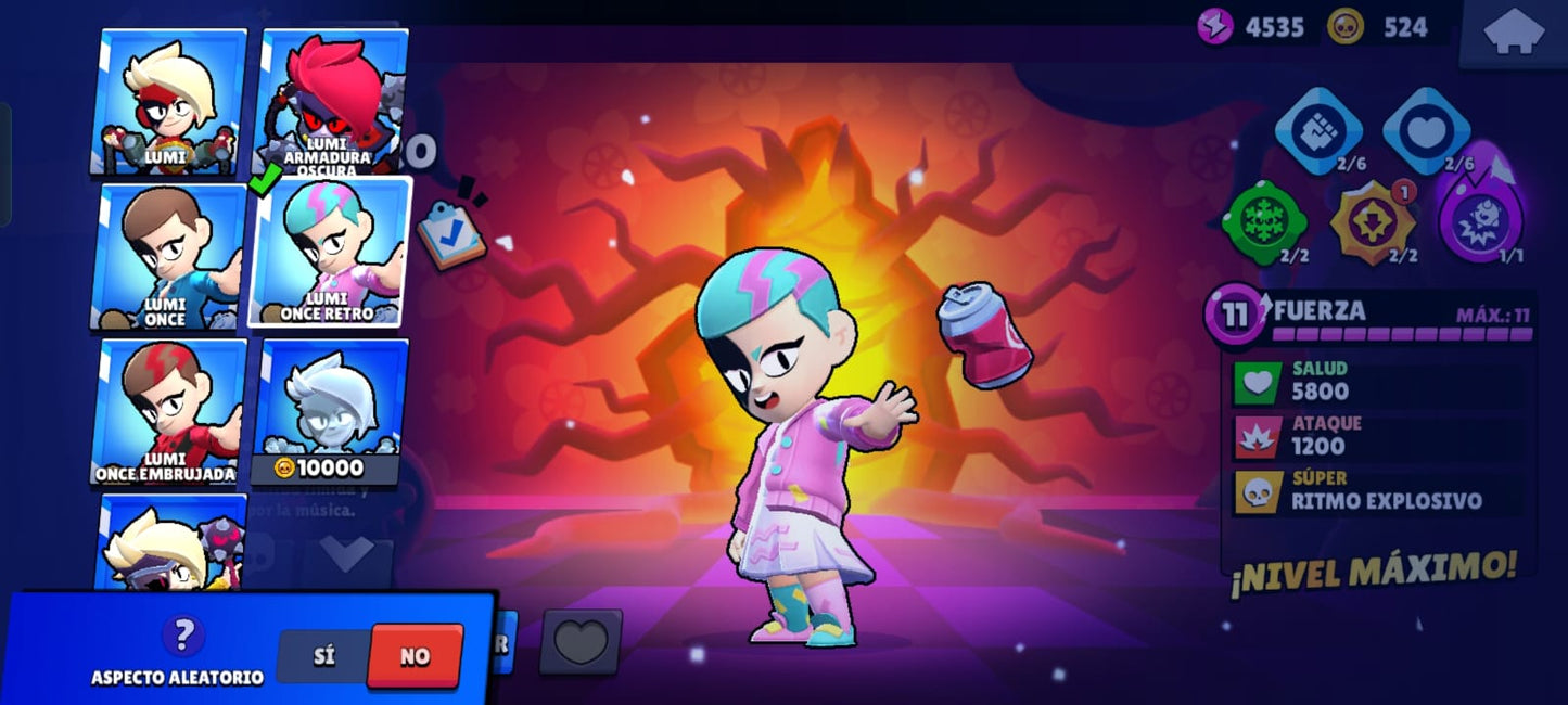 82 BRAWL! CUENTA CON 41880 COPAS! 34 BRAWLERS CON HIPERCARGA! 3 BRAWLERS CON FUERZA MÁXIMA! 9 BRAWLERS CON ASPECTO LEGENDARIO DESBLOQUEADOS! 4 BRAWLERS CON ASPECTO DE HIPERCARGA ADQUIRIDOS! 98/98 BRAWLERS DESBLOQUEADOS! Y MUCHÍSIMOS GADGETS Y...