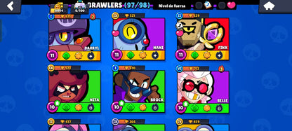 84 BRAWL! CUENTA CON 38914 COPAS! 36 BRAWLERS CON HIPERCARGA! 3 BRAWLERS CON FUERZA MÁXIMA! DOS ASPECTOS LEGENDARIOS! 5 ASPECTOS DE HIPERCARGA! MUCHAS HABILIDADES ESTELARES! (799 MX) @everyone