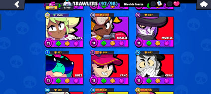 85 BRAWL! CUENTA CON 31195 COPAS! 18 BRAWLERS CON HIPERCARGA! 13 BRAWLERS CON FUERZA MÁXIMA! 3 ASPECTOS LEGENDARIOS! 10 ASPECTOS DE HIPERCARGA! (549 MX) @everyone