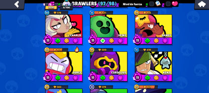 85 BRAWL! CUENTA CON 31195 COPAS! 18 BRAWLERS CON HIPERCARGA! 13 BRAWLERS CON FUERZA MÁXIMA! 3 ASPECTOS LEGENDARIOS! 10 ASPECTOS DE HIPERCARGA! (549 MX) @everyone