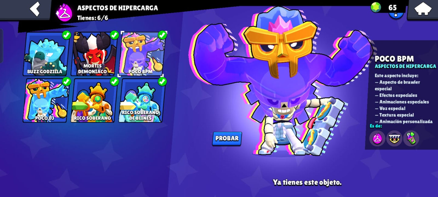 85 BRAWL! CUENTA CON 31195 COPAS! 18 BRAWLERS CON HIPERCARGA! 13 BRAWLERS CON FUERZA MÁXIMA! 3 ASPECTOS LEGENDARIOS! 10 ASPECTOS DE HIPERCARGA! (549 MX) @everyone