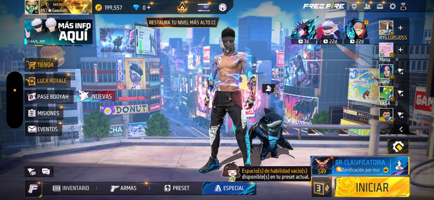 245 FREE FIRE! CUENTA MIXTA! CON 11 EVOS! 5 AL NIVEL MAXIMO!! Y BUENAS ARMAS! MAS DE 650 PECHOS!! INCUBADORAS COMO YING YANG! CUERNITOS!! CUELLO DE TORTUGA! MUCHA ROPA DE EVENTO! INCUBADORAS! RULETAS! PASES Y CUBOS!! PUÑOS Y ANGELICALES!! PERFECTAS...