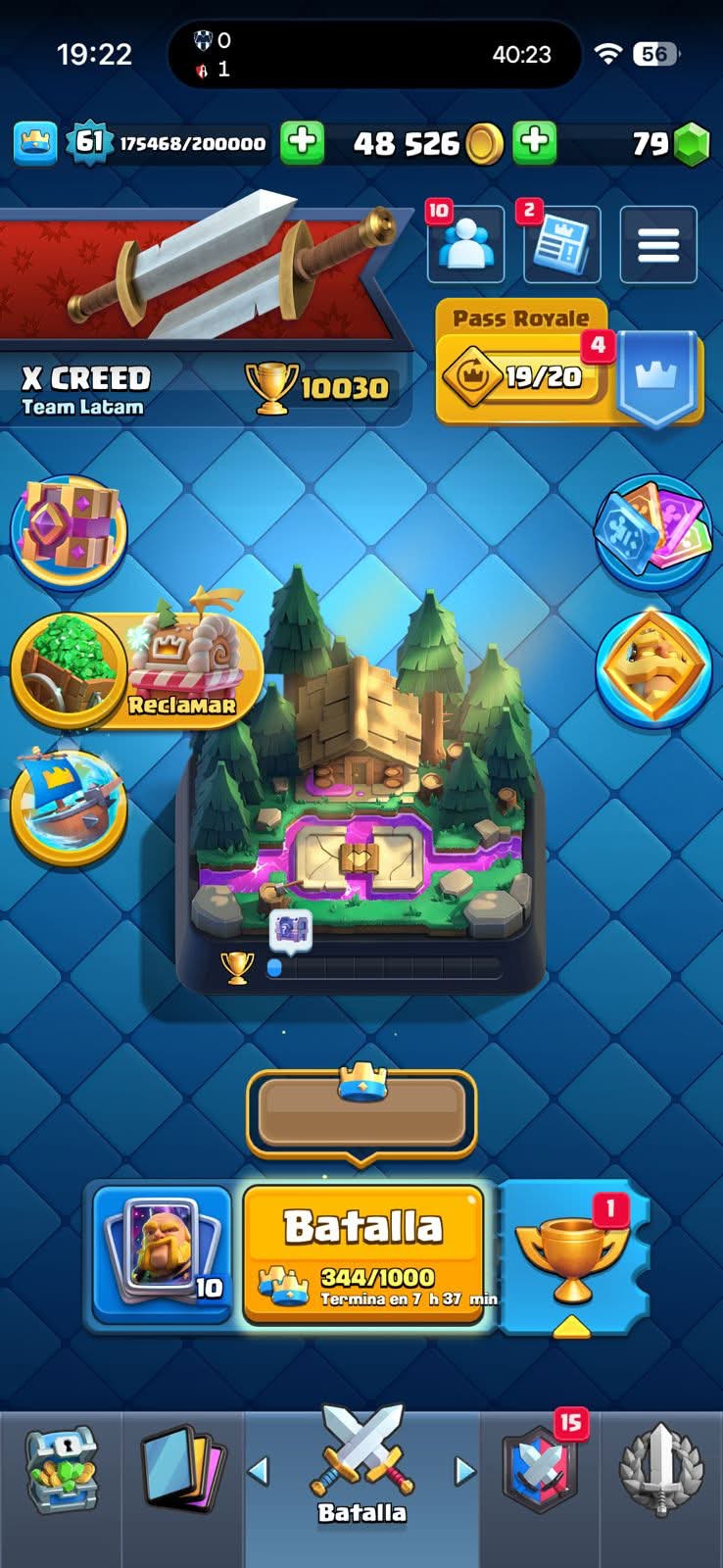 438 CLASH! MINI GRIAL! 10,030 COPAS! LIGA 7 COMPETITIVA! 1 CARTA AL 16 MAX! 18 CARTAS AL 15! 22 CARTAS AL 14! 1 HÉROE! 18 CARTAS EVOLUTIVAS! 79 EMOTES EXCLUSIVOS! 12 TORRES! INSIGNIA DE 4 AÑOS! (1249mx) @everyone