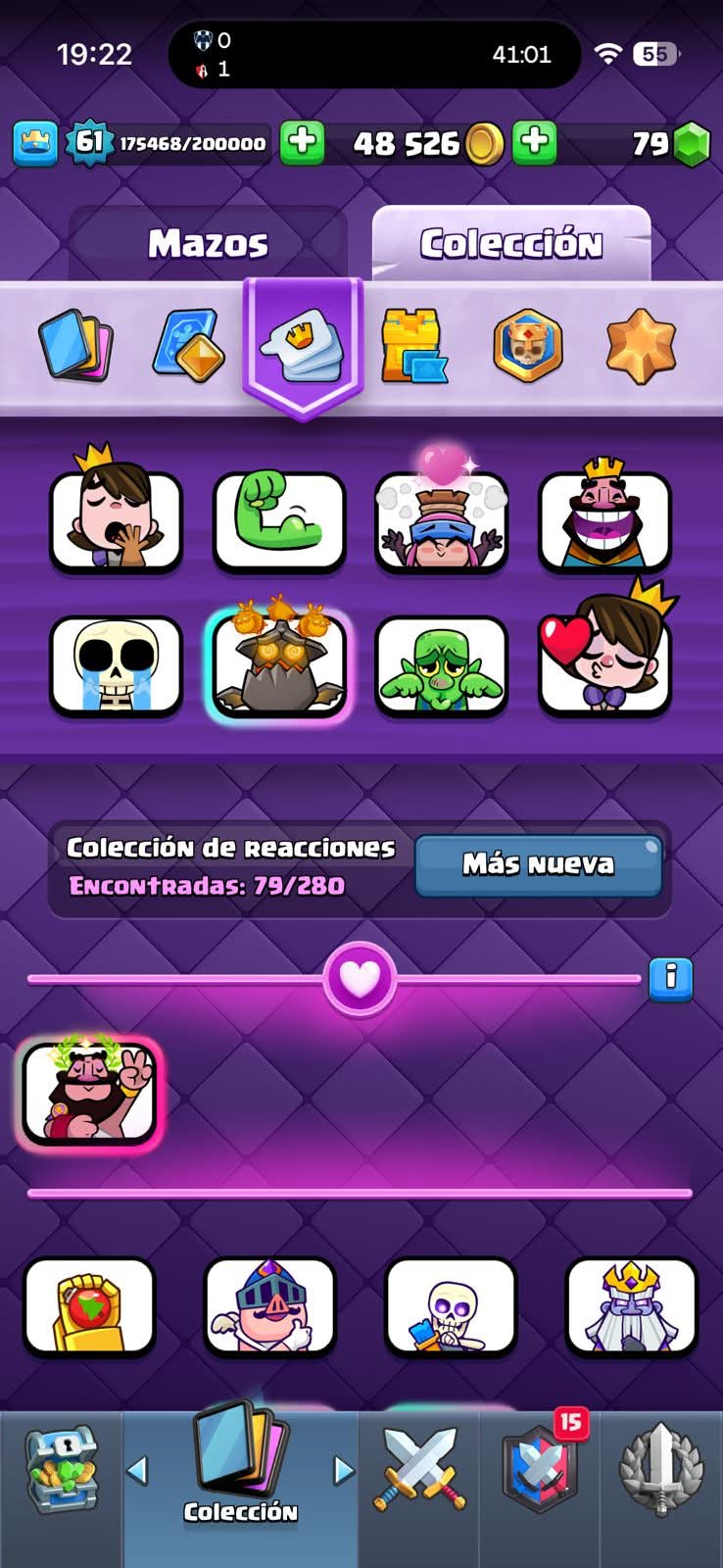 438 CLASH! MINI GRIAL! 10,030 COPAS! LIGA 7 COMPETITIVA! 1 CARTA AL 16 MAX! 18 CARTAS AL 15! 22 CARTAS AL 14! 1 HÉROE! 18 CARTAS EVOLUTIVAS! 79 EMOTES EXCLUSIVOS! 12 TORRES! INSIGNIA DE 4 AÑOS! (1249mx) @everyone