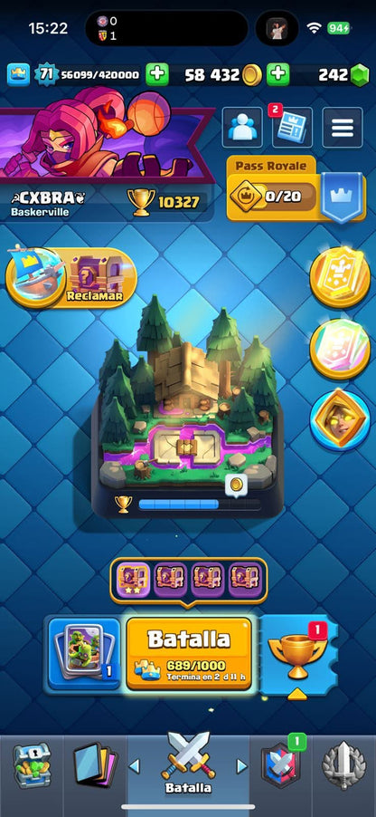 432 CLASH! MINI GRIAL! 10,327 COPAS! 12 CARTAS AL 16 MAX! 6 CARTAS AL 15! 42 CARTAS AL 14! 1 HEROE! 24 CARTAS EVOLUTIVAS! 125 EMOTES EXCLUSIVOS! 11 TORRES! INSIGNIA DE 5 AÑOS! (1899 mx) @everyone
