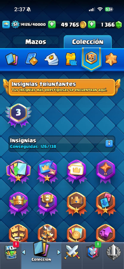 474 CLASH! CUENTA PARA COMENZAR! 10,002 COPAS! 1 CARTA AL 15! 12 CARTAS AL 14! 1 HÉROE! 4 CARTAS EVOLUTIVAS! 70 EMOTES MUY PEDIDOS! 4 TORRES! INSIGNIA DE 3 AÑOS! (699 MX) @everyone