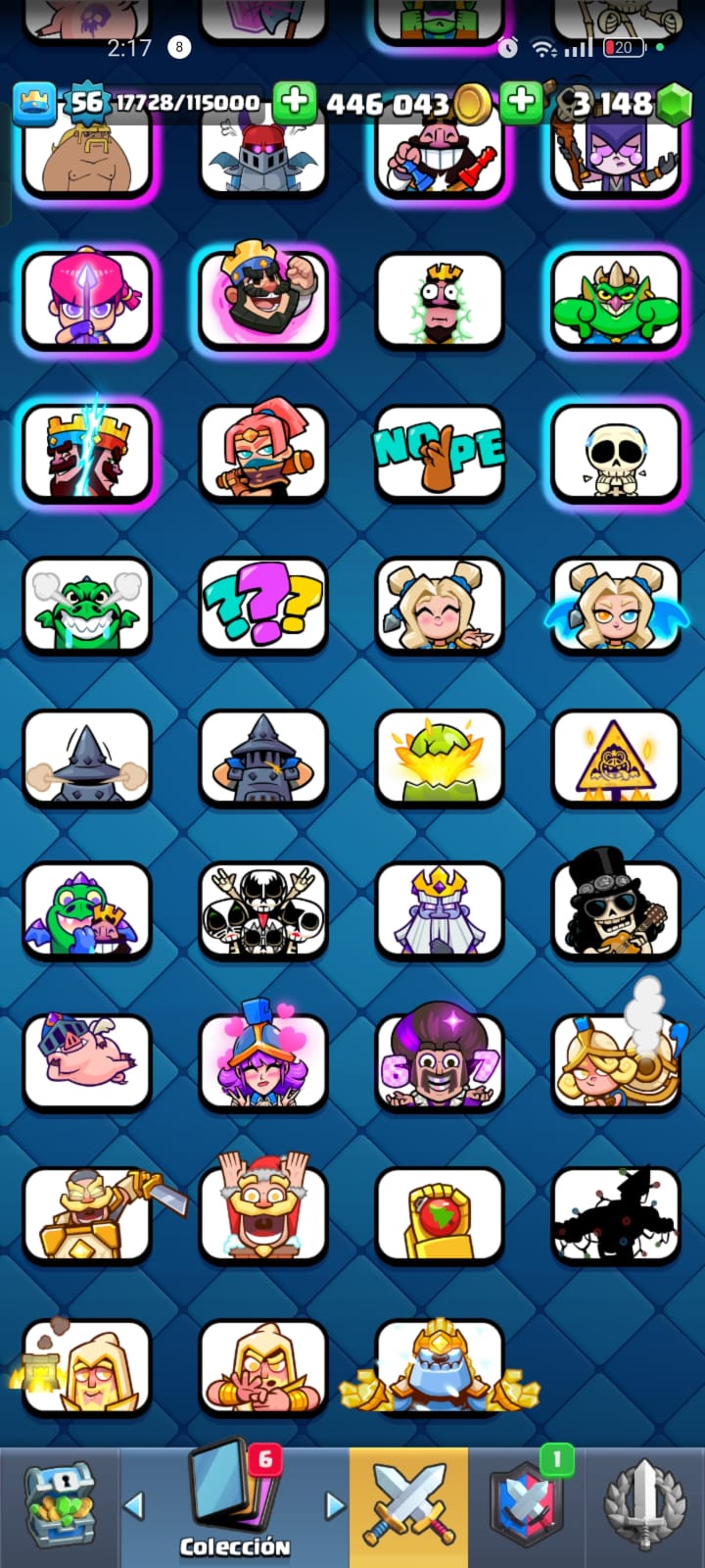 494 CLASH! CUENTA CON 10586 COPAS! 11 CARTAS AL NIVEL 15! 20 CARTAS AL NIVEL 14! UNA CARTA HÉROE! 11 CARTAS EVOLUTIVAS DESBLOQUEADAS! 91 EMOTES! 9 TORRES! INSIGNIA DE 4 AÑOOS! (749 MX) @everyone