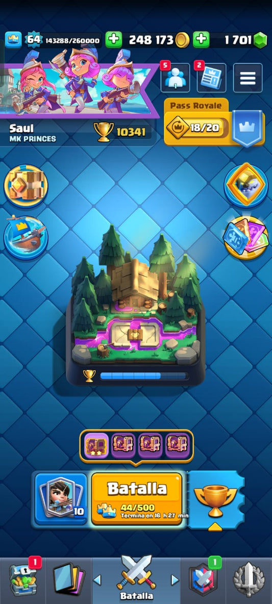 493 CLASH! CUENTA CON 10341 COPAS! 5 CARTAS AL NIVEL 16! 12 CARTAS AL NIVEL 15! 32 CARTAS AL NIVEL 14! 141 EMOTES! 10 TORRES! INSIGNIA DE 4 AÑOS! (1149 MX) @everyone