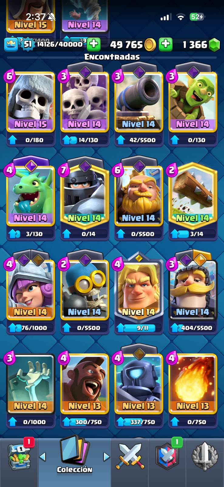 473 CLASH! 10,568 COPAS! 1 CARTA AL 16 MAX! 4 CARTAS AL 15! 8 CARTAS AL 14! 1 HÉROE! 5 CARTAS EVOLUTIVAS! 34 EMOTES BUENOS! 2 TORRES! INSIGNIA OG DE 9 AÑOS! +1M EN MONEDAS! (549 MX) @everyone