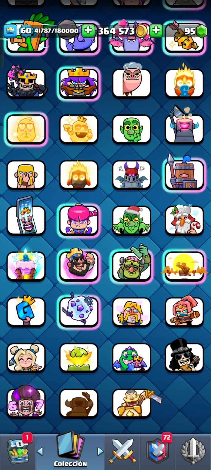 495 CLASH! 10059 COPAS! 2 CARTAS AL NIVEL 16! 10 CARTAS AL NIVEL 15! 19 CARTAS AL NIVEL 14! 13 CARTAS HÉROES DESBLOQUEADAS! 104 EMOTES DE LOS MAS PEDIDOS! 18 TORRES! INSIGNIA DE 5 AÑOS!! (799 MX) @everyone