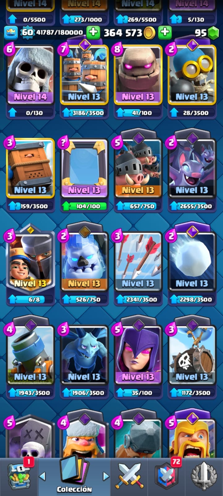 495 CLASH! 10059 COPAS! 2 CARTAS AL NIVEL 16! 10 CARTAS AL NIVEL 15! 19 CARTAS AL NIVEL 14! 13 CARTAS HÉROES DESBLOQUEADAS! 104 EMOTES DE LOS MAS PEDIDOS! 18 TORRES! INSIGNIA DE 5 AÑOS!! (799 MX) @everyone