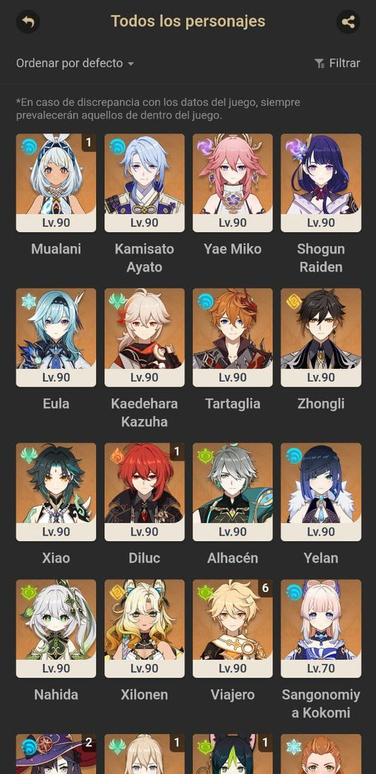 ✨ Cuenta Genshin Impact