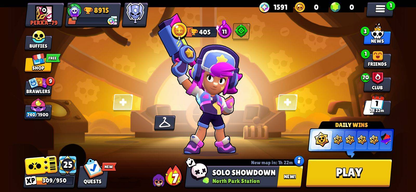 79 BRAWL! 61/98 BRAWLERS! 9 BRAWLERS CON HYPERCARGA! 9 BRAWLERS AL MAX! 8,915 COPAS! 1,591 PUNTOS ESTELARES! SKINS MUY BUENAS! (399 MX) @everyone