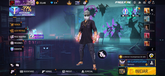 076 CUENTA DE FREE FIRE CON 5 EVOS  CON BUENOS NIVELES NVL 4 LA MAYORÍA!!TIENE MAS DE 290 PECHOS  ENTRE ELLOS SKIN DE INCUBADORAS BUENOS PASES ENTRE ELLOS  GOLPE ESPECTRAL!!Y MUCHO MÁS !!